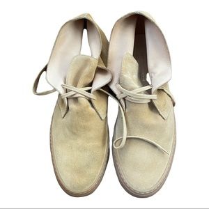 Common Projects Chukka suede lace-up boots tan golden camel shoes Excellent co